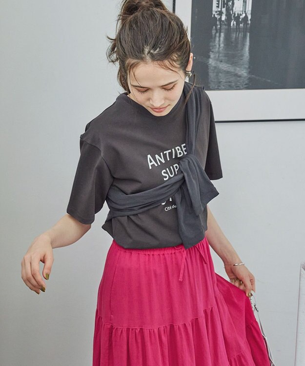 23区 【SLOW/一部店舗限定】MVSコットン デザイン ロゴTシャツ グレー系