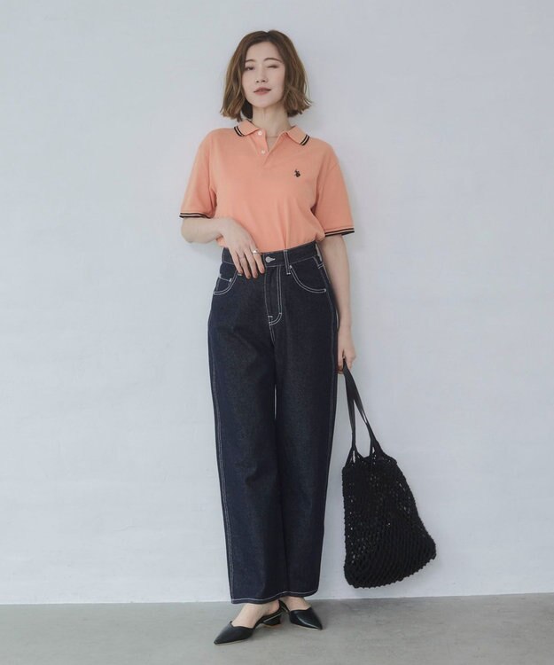 WEGO 【26年春夏新カラー登場/ユニセックス着用ITEM/SMLサイズ展開】U.S. POLO ASSN.別注ラインポロシャツ オレンジ