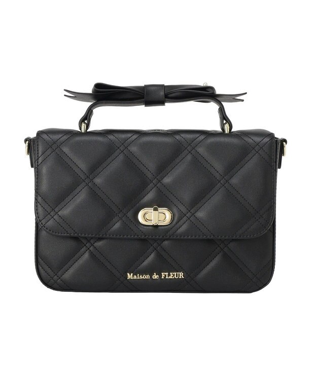 Maison de FLEUR キルティングフラップバッグ Black