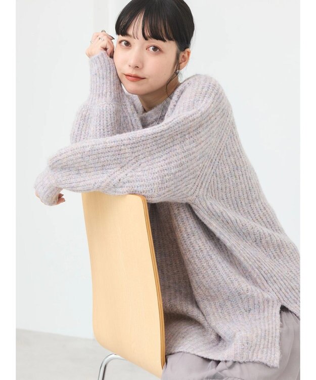 earth music&ecology ふわふわメランジチュニック Lavender