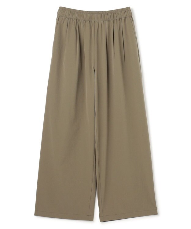 UNFILO 【セットアップ着用可/ウエストゴム】FINE MOVE ギャザーワイドパンツ カーキ