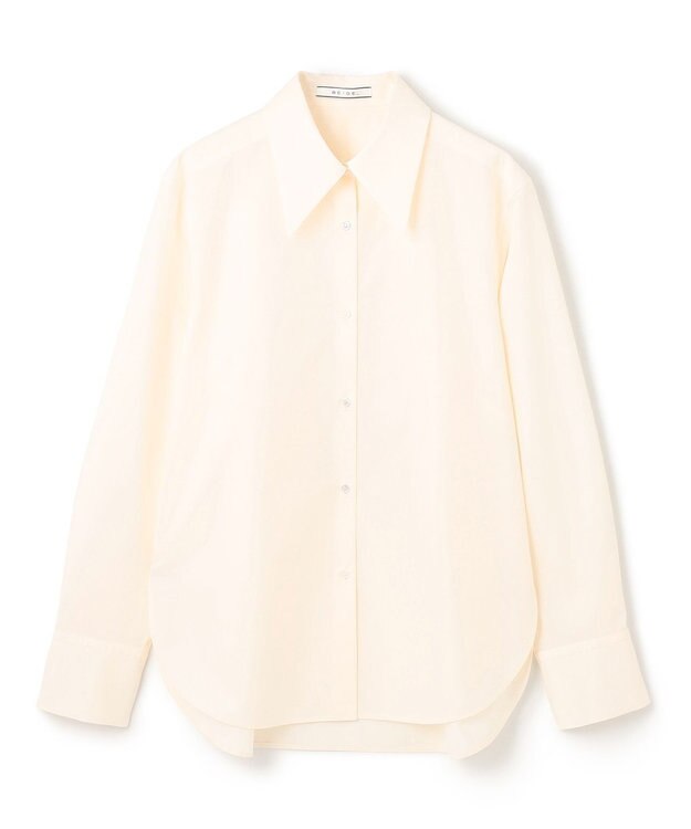 BEIGE， 【洗える・Oggi 11月号掲載】STRAWN / ビッグカラーコットンストレッチシャツ Ecru