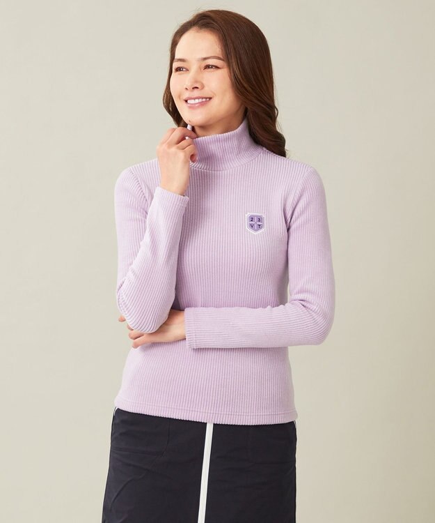 23区GOLF 【WOMEN】【吸湿発熱】グランサーモ モックネック カットソー ライラック系