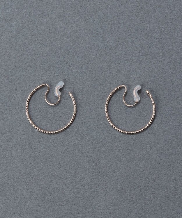 Phoebe 〈痛くないシリーズ/金属アレルギー対応〉ファインスレッドフープライトフィットイヤリング シンプル/フープイヤリング/細い シャンパンゴールド