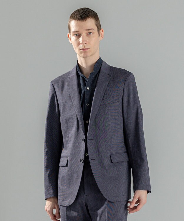 JOSEPH HOMME 新素材【洗える/ストレッチ】ピンヘッドリネンストレッチ　ジャケット ネイビー系