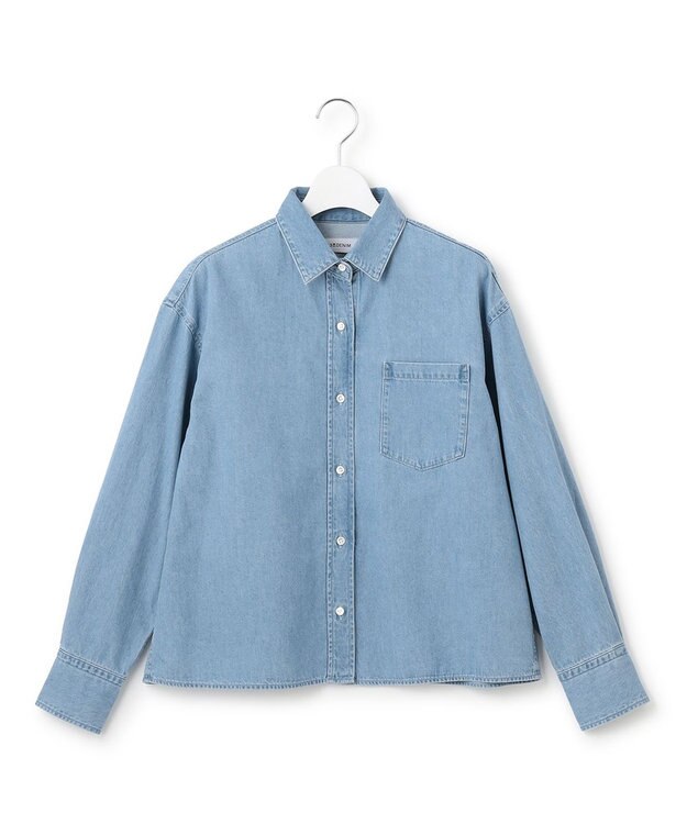 23区 【Oggi4月号掲載/洗える】23区DENIM ライトダンガリー クロップドシャツ ライトインディゴ