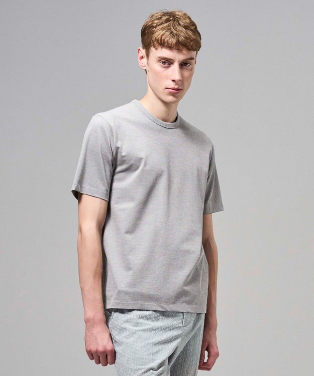 JOSEPH HOMME クリアコットンカノコ クルーネックTシャツ ライトグレー系