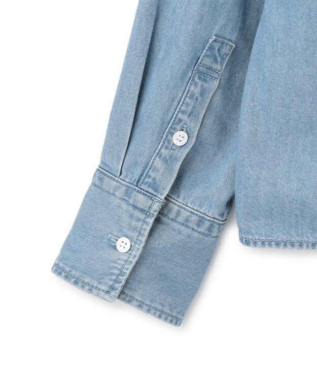 23区 【Oggi4月号掲載/洗える】23区DENIM ライトダンガリー クロップドシャツ ライトインディゴ