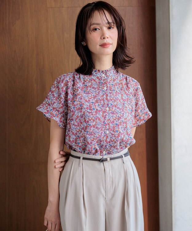 組曲 【先行予約】フラワーガーデンプリント ブラウス ベージュピンク系5