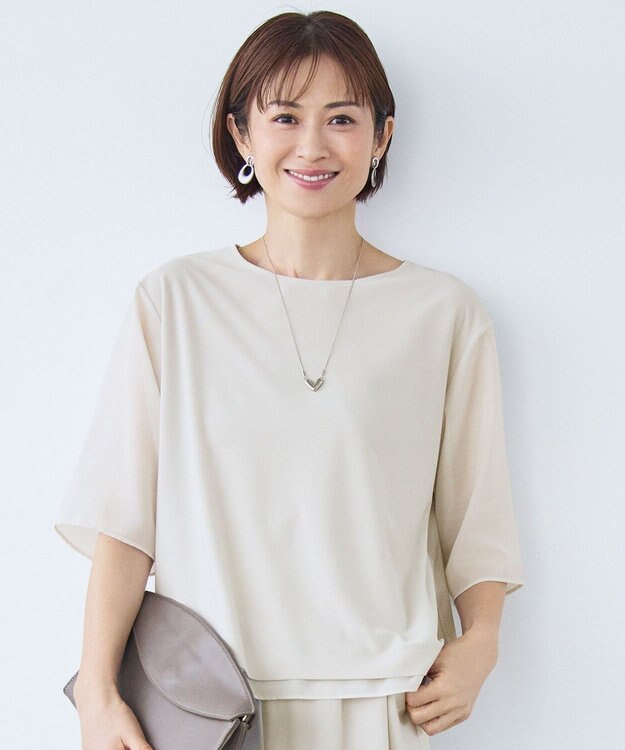 自由区 【カタログ掲載】ストレッチアムンゼン Tブラウス ベージュ