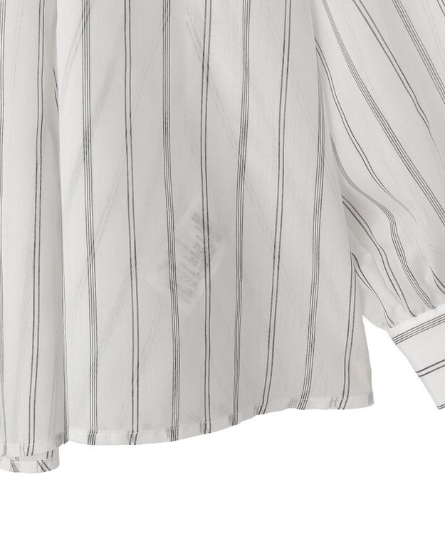 Green Parks フレアラインスキッパーブラウス Stripe