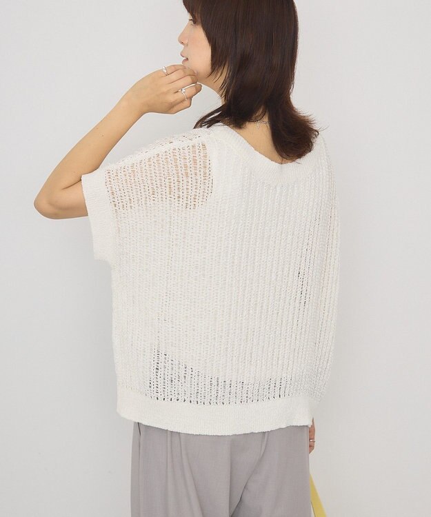 AMERICAN HOLIC 透かし畦ルーズニット Ivory