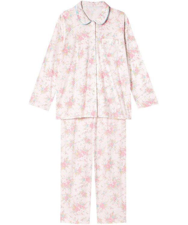 Wing パジャマ 綿100%(本体) 長袖 長ズボン レディース EP7050 ウイング／ワコール ピンク