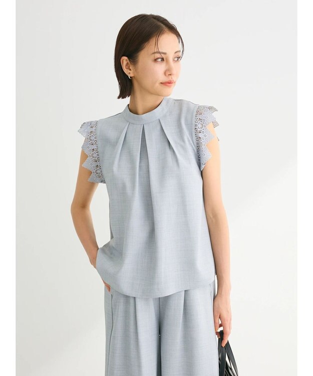 Green Parks ・ＥＬＥＮＣＡＲＥ　ＤＵＥ　リネンライクレースブラウス