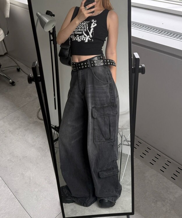 WEGO 【カップ付きインナー】グラフィックカップ付きリブタンク 柄9