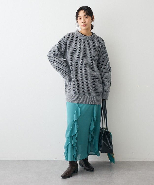 CRAFT STANDARD BOUTIQUE メッシュニットチュニック Gray Mixture