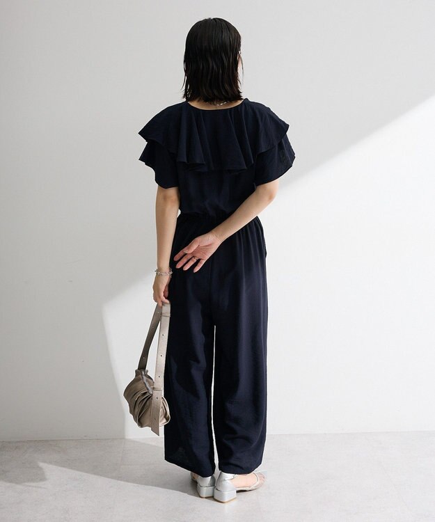 Green Parks 衿フリルオールインワン Dark Navy