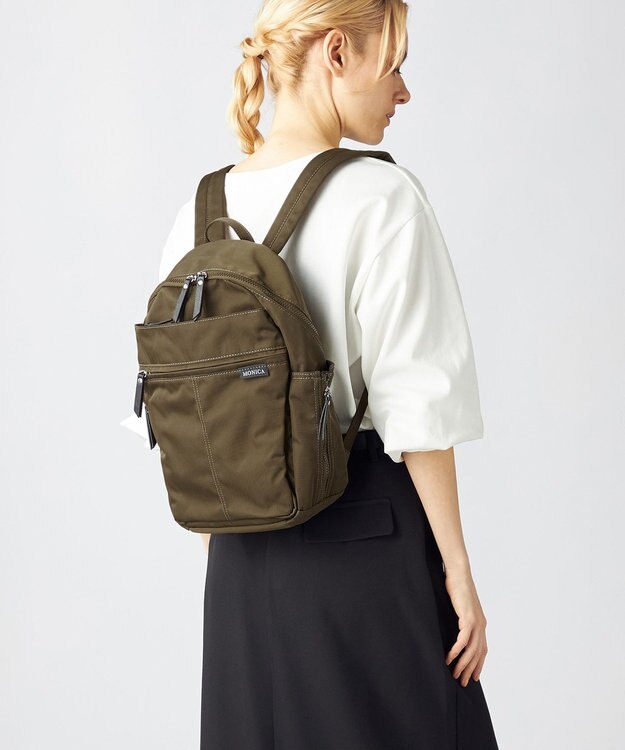 LA BAGAGERIE 【MONICA】サイドジップリュックサック カーキ
