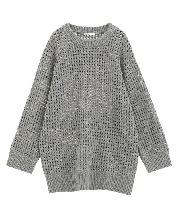 CRAFT STANDARD BOUTIQUE メッシュニットチュニック Gray Mixture