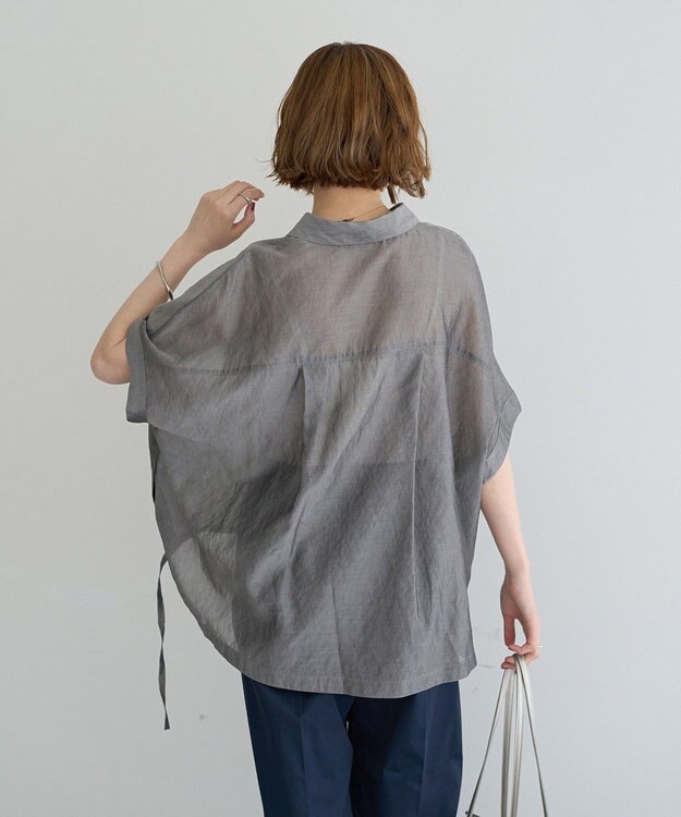 YECCA VECCA サイドスリットドロストシャツ Gray