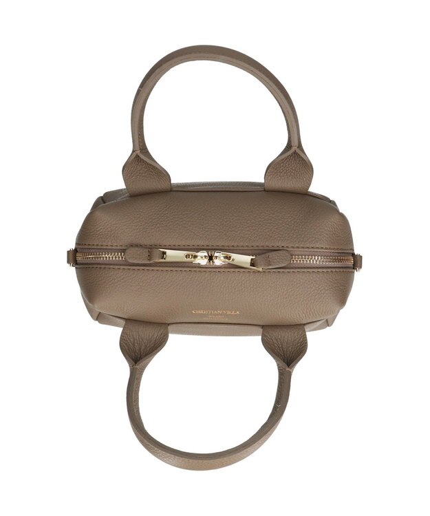 INTER-CHAUSSURES 【CHRISTIAN VILLA】ベーシックレザーハンドバッグ オーク
