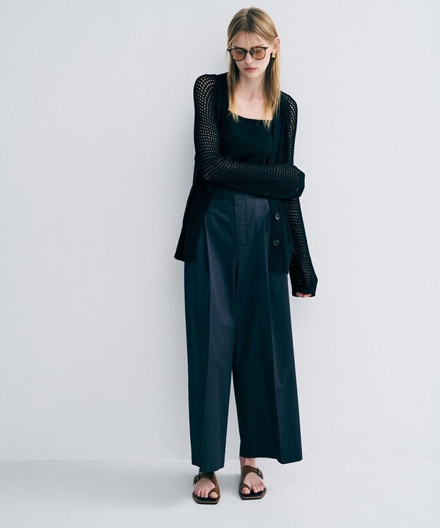 uncrave コットンクロスプレーン ワイドトラウザー ブラック