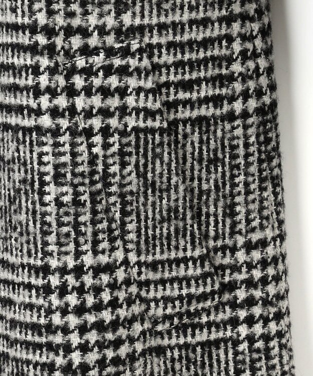 J.PRESS LADIES ループCheck ステンカラー コート ホワイト×ブラック系