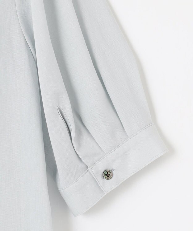 J.PRESS LADIES 【WEB限定カラーあり・洗える】ラミーポプリン バンドカラー ブラウス ライトグレー系