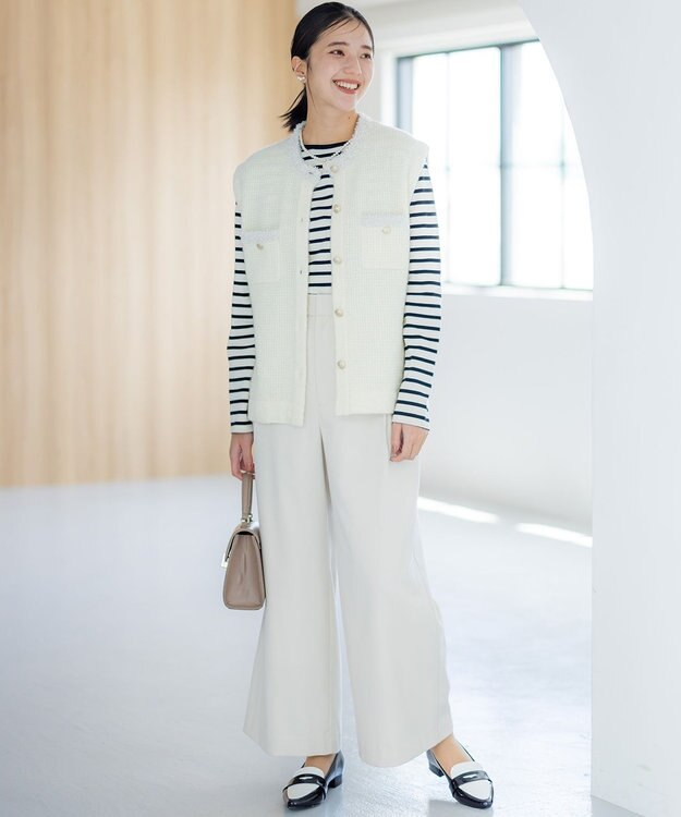 組曲 コットンバスクロング Tシャツ アイボリー系1