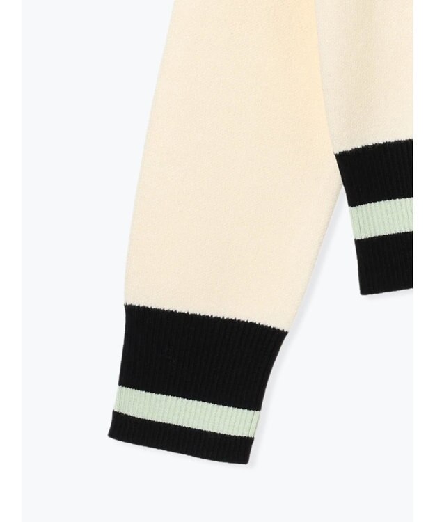 Te chichi バイカラークラシカルカーディガン オフホワイト