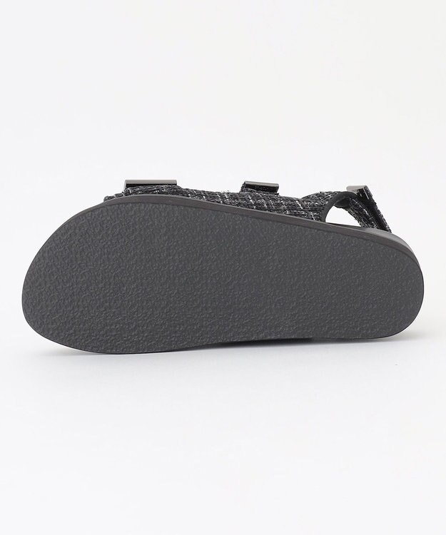 Feroux パールポイントツイード／キルティング サンダル ブラック系9