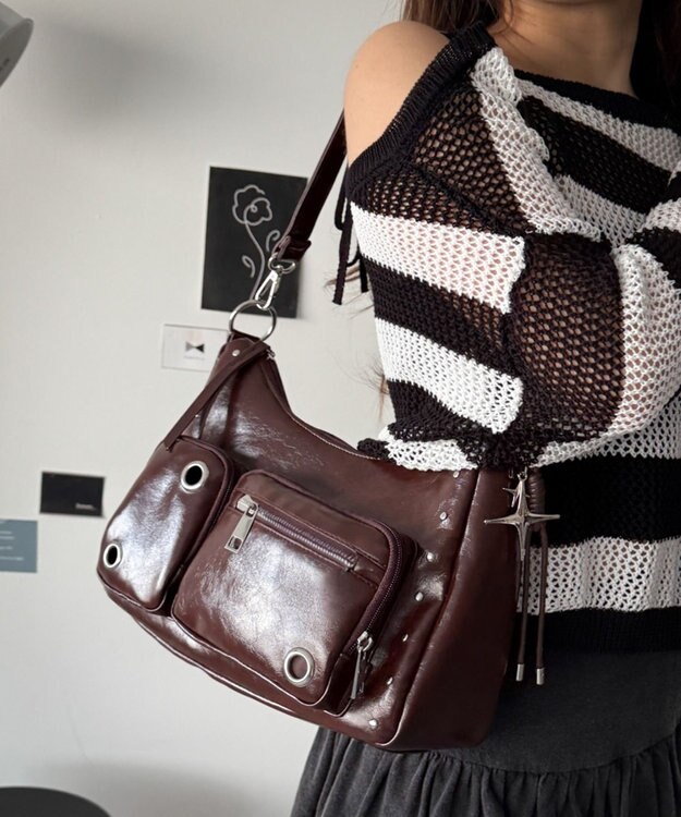 WEGO BIGハトメ2wayショルダー ワイン