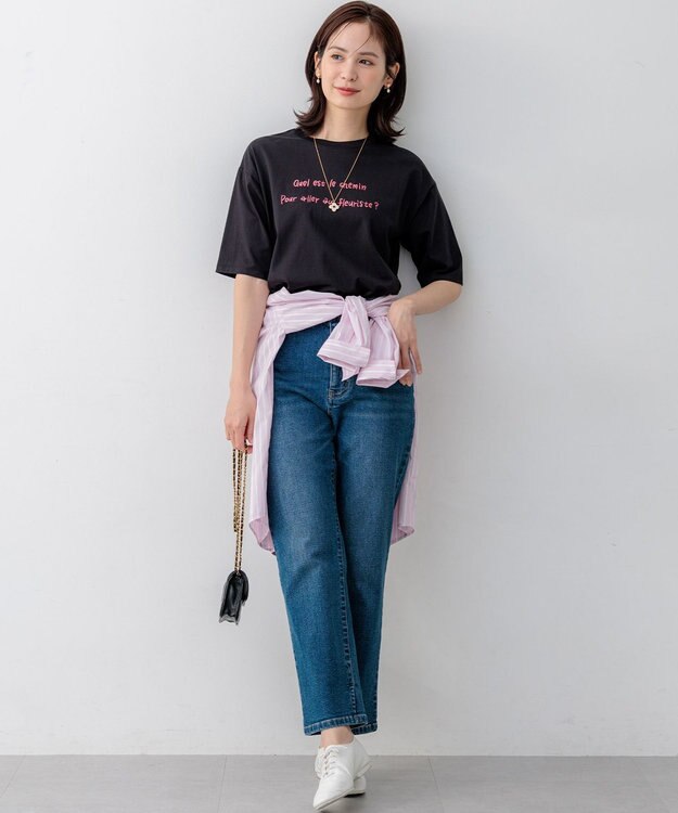 組曲 S 【Flower Collection】プリントTシャツ ブラック系