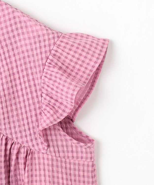 組曲 KIDS 【150-160㎝】ギンガムサッカー ワンピース ラズベリー