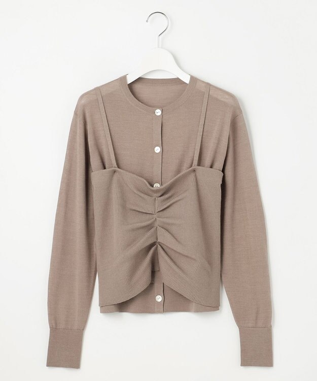 23区 L 【エステータ】ビスチェカーディガン ブラウン系