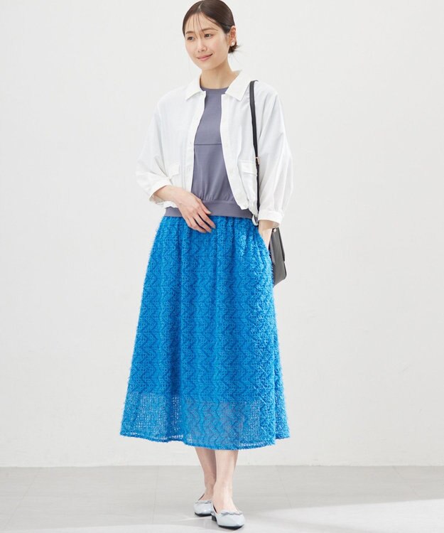 組曲 フェザーチュール スカート ターコイズブルー系