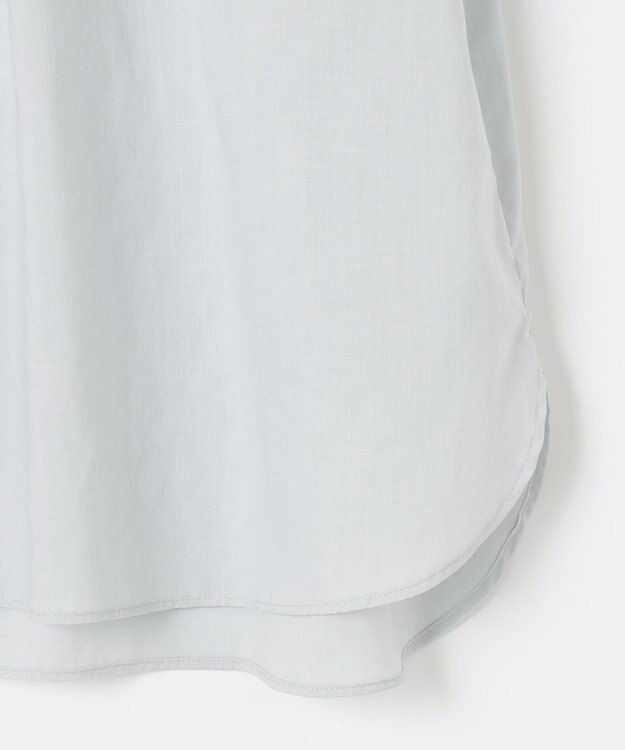 J.PRESS LADIES 【WEB限定カラーあり・洗える】ラミーポプリン バンドカラー ブラウス ライトグレー系