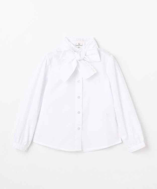 組曲 KIDS 【110-140㎝】 レースリボンタイブラウス オフホワイト