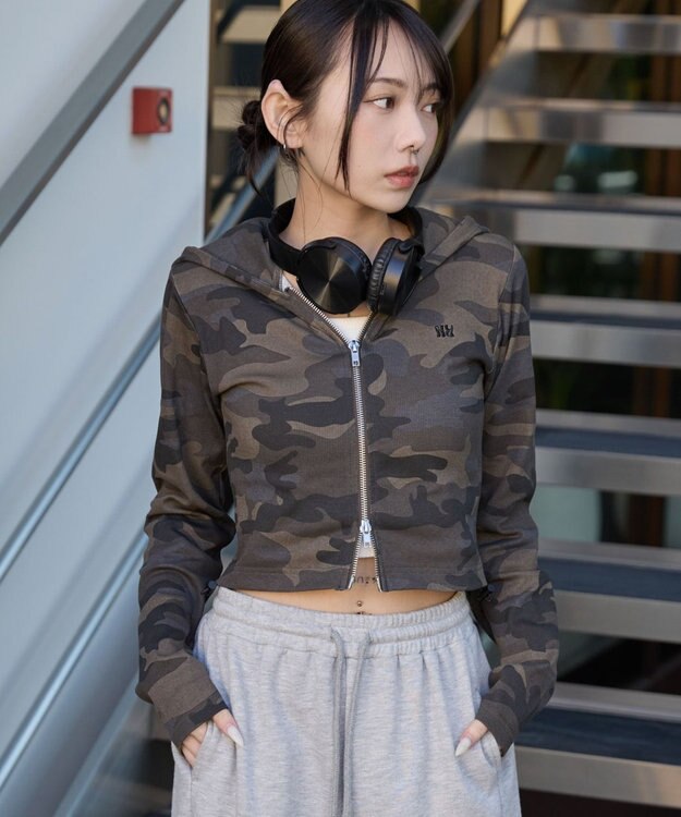 WEGO リブジップパーカー 柄1