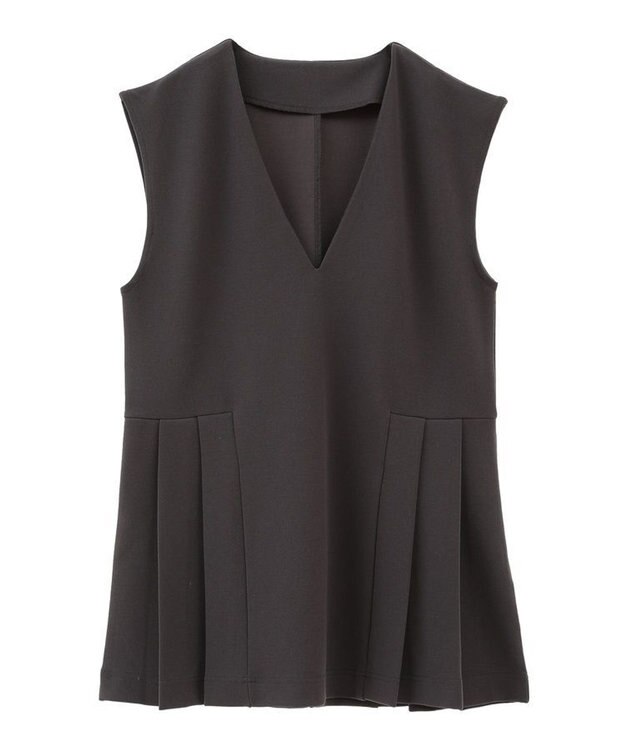 Green Parks ・Ｐｅｔｉｔ　Ｆｌｅｕｒ　サイドプリーツベスト Charcoal Gray