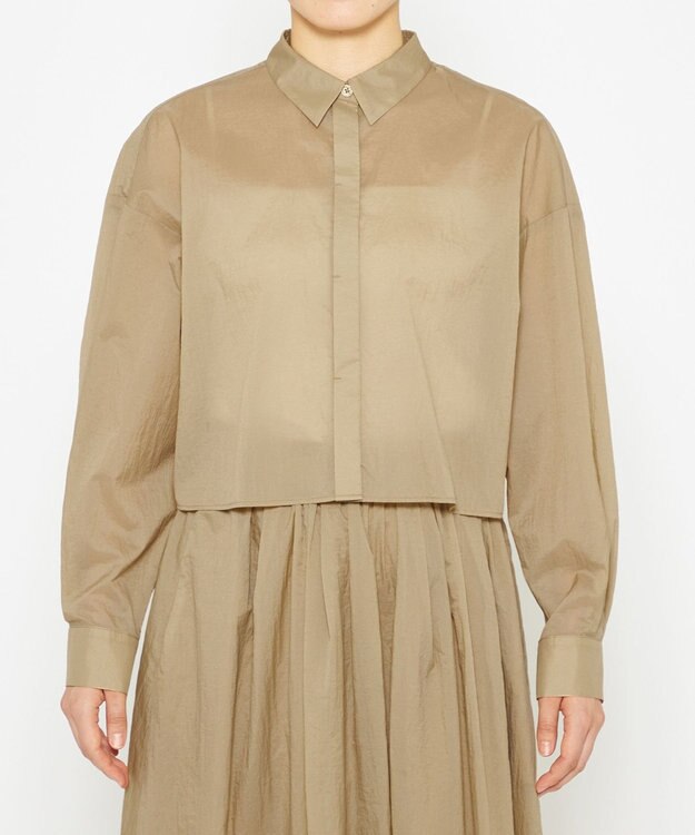 uncrave 【撥水・洗濯機洗い可】シアープルーフナイロン シャツブラウス（uncrave STANDARD） ベージュ