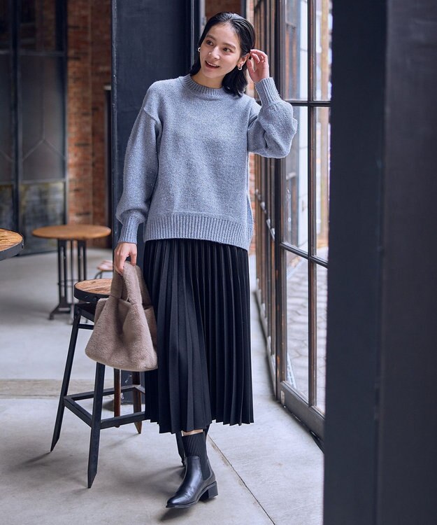 ANY スパンコールニット ライトブルー