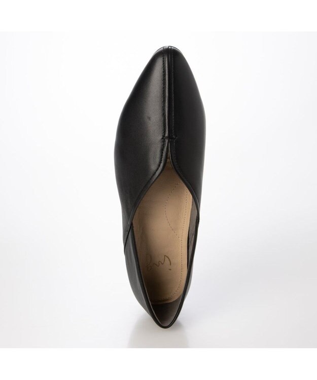 ing <ing>Vカットフラットシューズ ブラック