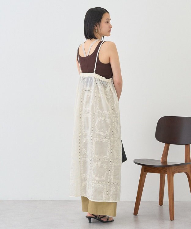 AMERICAN HOLIC シアー刺繍キャミワンピース（ペチコート付き） Ivory