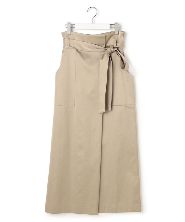23区 【GOLD LABEL】コンパクトコットン ラップスカート ライトカーキ