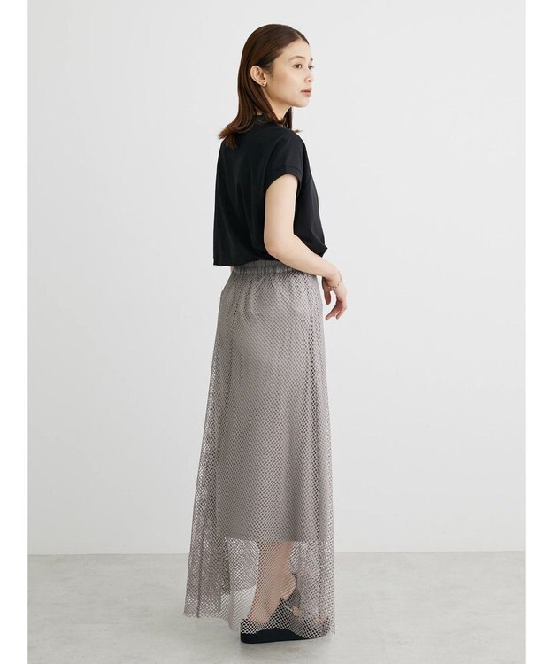 Green Parks ・ＥＬＥＮＣＡＲＥ　ＤＵＥ　メッシュギャザースカート Gray