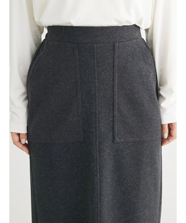 Green Parks 圧縮ポンチＩラインスカート Dark Gray