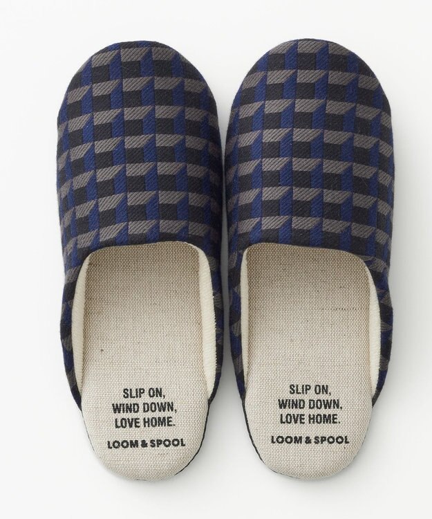 LOOM&SPOOL GeoVisソフトスリッパ ネイビー
