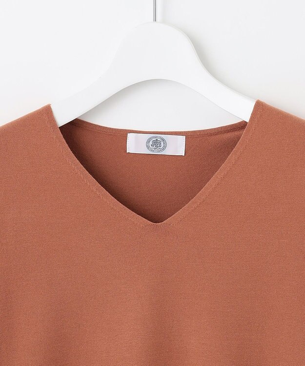 J.PRESS LADIES 【洗える】PRINCE Vネック ニット オレンジ系