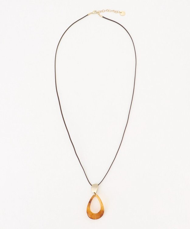 J.PRESS LADIES マーブルオーバルネックレス ブラウン系